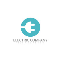 Circle negative space electricity logo