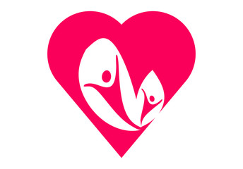 vector concept of orphans in heart icon, love and happy life vector illustration.