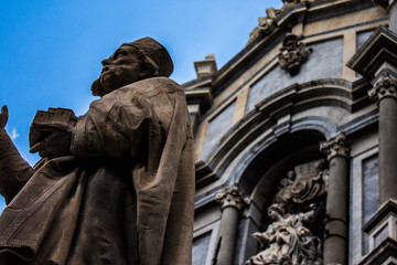 Cathedral of Catania, Italy, Baroque church with the architecture of Sicily, city of art