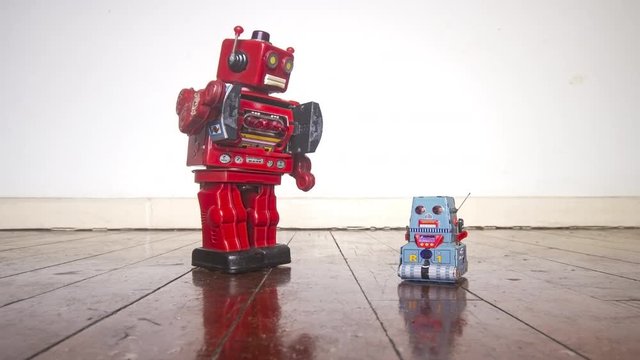 big red robot get all the money Concept inequality  and greed 