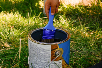 paint can and brush