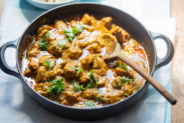 Thai pork and peanut curry with coriander