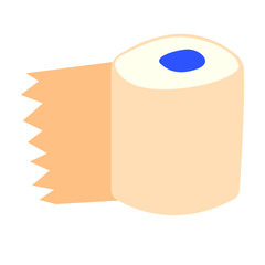 Full pack of toilet paper in vector flat style. A personal care product in coffee colors. Stock image for print, design and decoration.