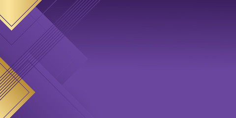 Obraz premium Abstract purple background a combination with golden decoration. Modern and luxury overlapping layers style concept for use frame, cover, banner, card, corporate, business, advertising