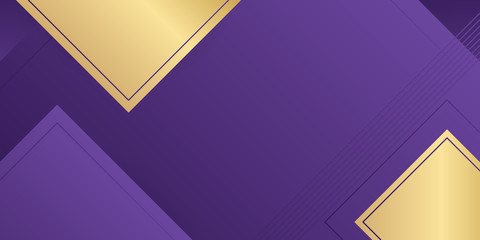 Abstract purple background a combination with golden decoration. Modern and luxury overlapping layers style concept for use frame, cover, banner, card, corporate, business, advertising