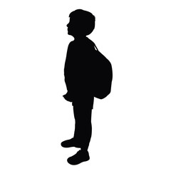 a student boy body silhouette vector