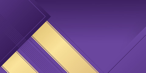 Luxurious purple and golden overlap layer background. elegant gold and purple luxury background. Abstract purple background a combination with golden decoration. Modern and luxury overlapping layers
