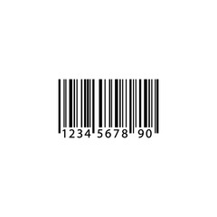 Barcode icon in black on isolated white background. EPS 10 vector.
