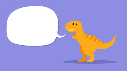 Cute tyrannosaurus rex dinosaur with speech bubble to place your copy
