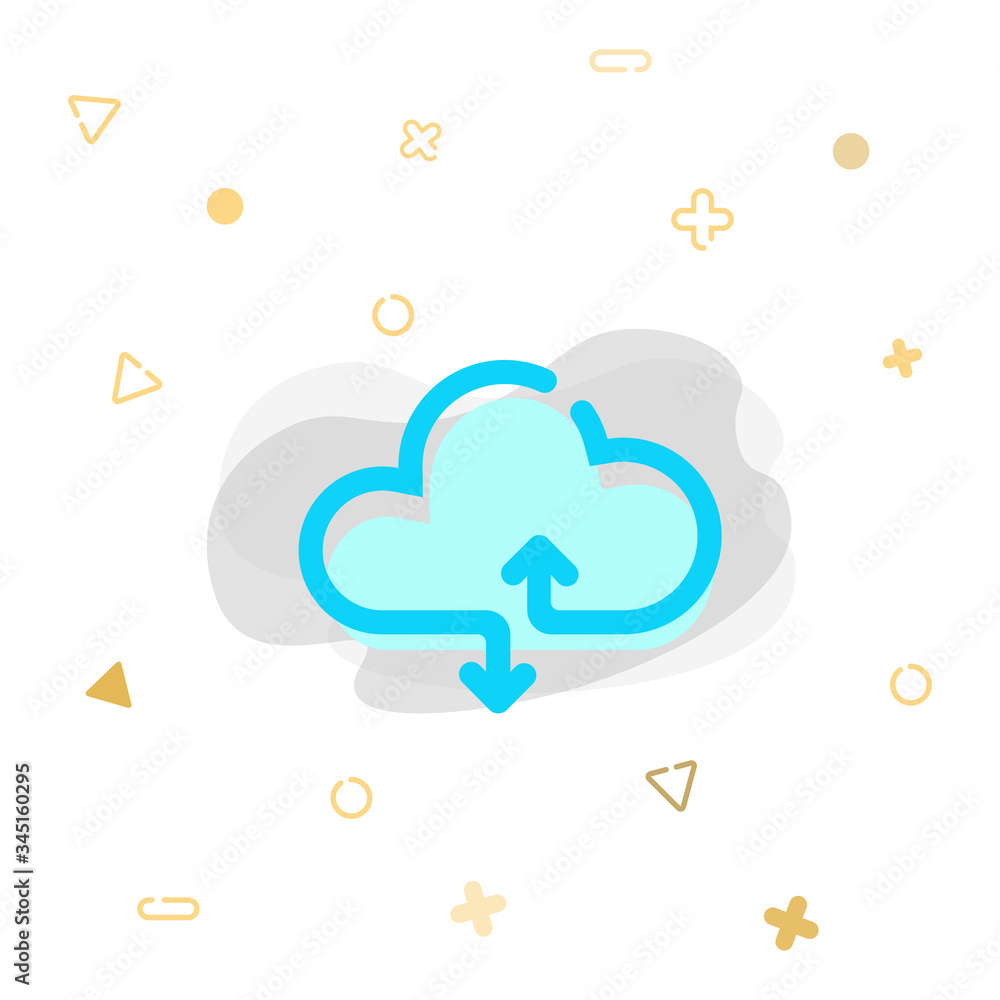 Poster cloud computing icon or corporate identity in simple design on an isolated background. eps 10 vector