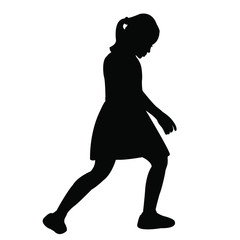 a girl walking body silhouette vector