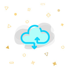 cloud computing icon or corporate identity in simple design on an isolated background. EPS 10 vector