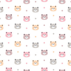 Pastel bear seamless pattern background
