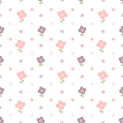Pastel flowers seamless pattern background