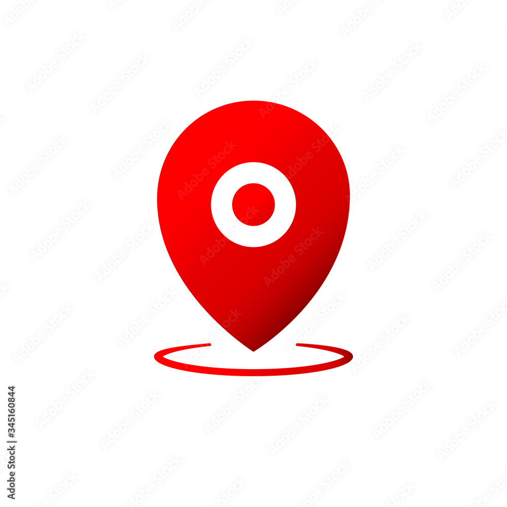 Poster geo pin, location icon in different colors or geolocation, gps, map pointer for applications, web, a