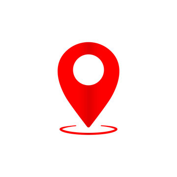 Geo pin, location icon in different colors or geolocation, gps, map pointer for applications, web, app. Isolated white background. EPS 10 vector.