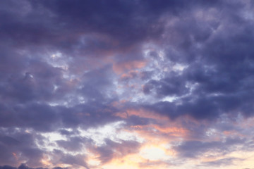 Naklejka na ściany i meble Dramatic sky with colorful clouds