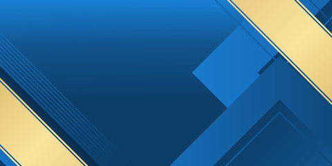 Abstract polygonal pattern luxury dark blue with gold background. Abstract template dark blue luxury premium background with luxury triangles pattern and gold lighting lines