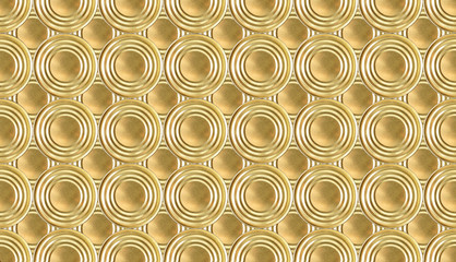 Pattern from circle tin isolated on red backdrop