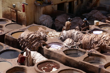 Curtidurias de Fez, Marruecos
