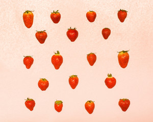 strawberrys on a pink background