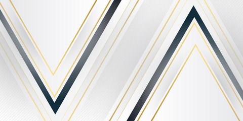 Grey silver abstract luxury background with bronze outlines. Abstract geometric shape white gold background with light and shadow 3D layered for presentation design.