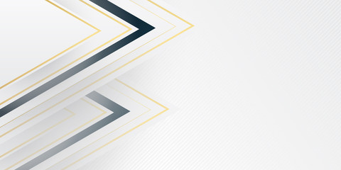 Grey silver abstract luxury background with bronze outlines. Abstract geometric shape white gold background with light and shadow 3D layered for presentation design.