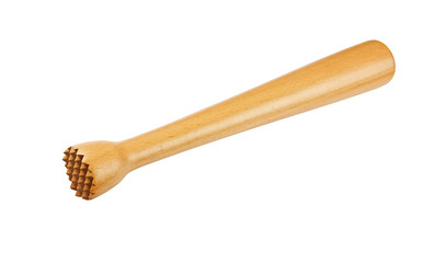 Wooden muddler isolated on white