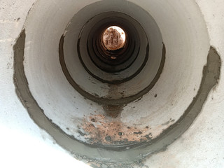 Construction of drainage pipe installation