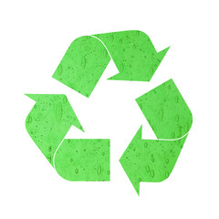 Illustration of recycling symbol of green glass