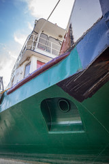 Old ship's equipment in the shipyard