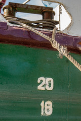 Old ship's equipment in the shipyard