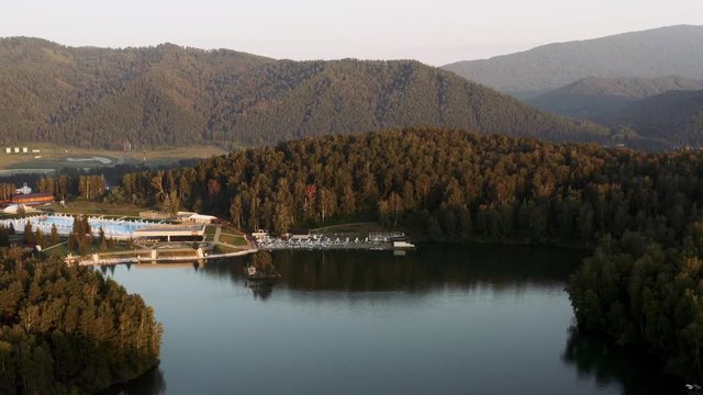 Aya Lake in Altai Krai. Russia. Aerial view