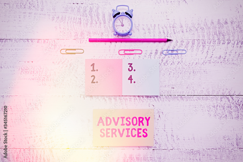 Poster writing note showing advisory services. business concept for support actions and overcome weaknesses
