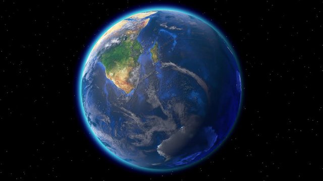 Beautiful planet Earth in space against the background of stars. Earth from space. 3d rendering. Elements of this video furnished by NASA.
