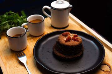 Chocolate cake whit sweet bread