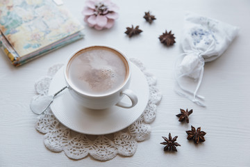 Cofee cup with memories block-note,