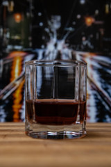 Whiskey, glass