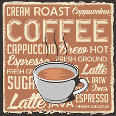 Coffee retro classic rustic vintage poster vector
