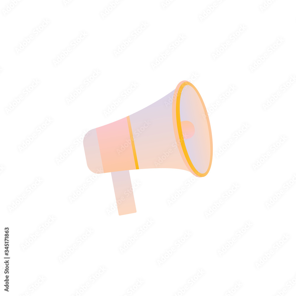 Aufkleber megaphone illustration vector on modern gradient style for design element