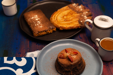 Chocolate cake whit sweet bread