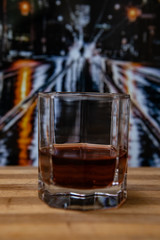 Whiskey, glass