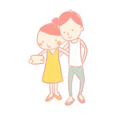 Tourist couple taking a selfie