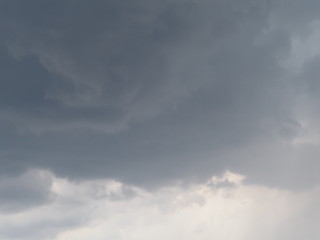 Gray sky covered by cloudy dense clouds in graying day - sky landscape