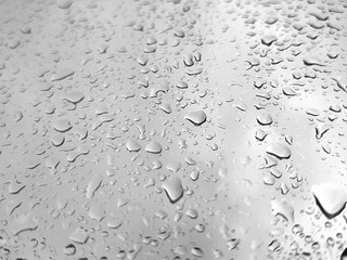 Rain drops on the windows glasses.