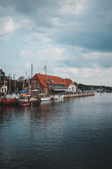 Fototapeta na wymiar boats in the port Neustadt Schleswig-Holstein Baltisches Meer Deutschland Ostseebad