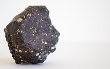 Volcanic rock isolated on beautiful white background.