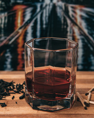 Whiskey, glass