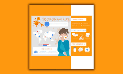 Coronavirus 2019 map illustration vector