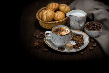 Still life with coffee and cookies